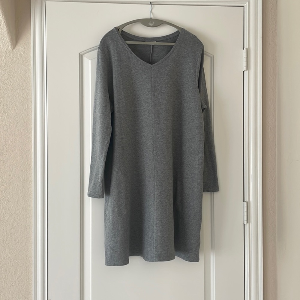 J Jill, Pure Jill Collection.  Gray T-shirt Dress